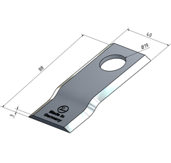 KM-Klinge gekröpft , 88x40x3 mm LochØ: 19 mm 90PN Lince Nachbau 