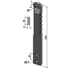 Dent 358 x 35 mm pour herse EINBÖCK 15-282 adaptable - BlackSteel©
