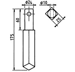 Dent pour herse rotative RAU RG00023374 adaptable