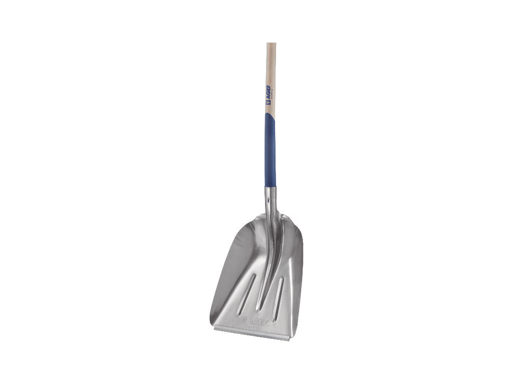 Pelle à Neige Aluminium Durable Kibros 5200B050 - Lame Large 29 X 50 Cm Avec Manche Bois Pour Neige, Grains Et Matériaux Légers