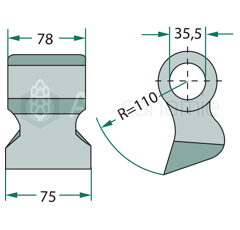 Marteau pour broyeur 75x78mm AGRIMASTER Adaptable 
