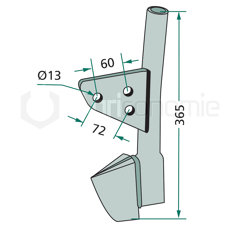 Tube avant 365 mm pour semoir PÖTTINGER - RABE 7990086102 adaptable