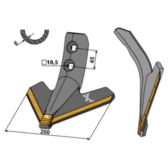 Reja triangular a carburo Köckerling 504032 adaptable