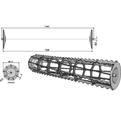 Rouleau à cage 1500 mm pour rouleau émotteur LEMKEN 4230840 adaptable