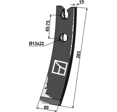 Pointe de soc pour cultivateur BEDNAR KM060120 adaptable