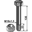 Boulon M18x1,5 x 130 pour broyeur DRAGONE adaptable - Blacksteel©