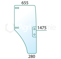 Glasscheibe rechte Tür Landmaschine JOHN DEERE ER047313 Nachbau