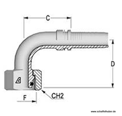 Pressnippel Bogen Interlock, 90° DN38ILM5238SIG90 Alfagomma