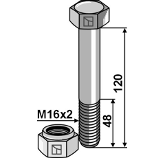 Boulon pour grattoir étoile M16 adaptable - BlackSteel©