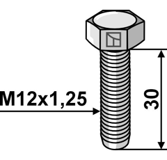 Schraube M12x1,25 - Verzinkt - 10.9 - Länge 30