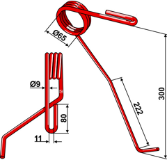 Dent gauche pour semoir LEMKEN 3537057 adaptable