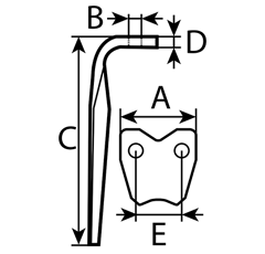 Dent gauche forgée pour herse rotative PERUGINI 330415 adaptable