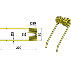 Federzinken für Ladewagen DEUTZ-FAHR VF06233417 Nachbau  