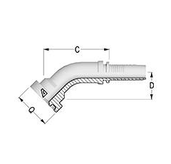 Pressnippel Bogen 45° DN38IL112SAEFLH45 Alfagomma