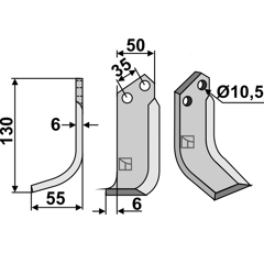 Lame gauche pour Fraise/Rotavator BREVIGLIERI 1847S adaptable - Blacksteel©