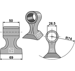 Hammerschlegel für Mulcher TWOSE T1840572 – Nachbau  