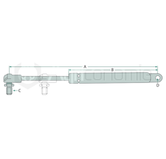 Vérin à gaz pour machine agricole FIAT 9933355 adaptable