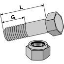 Schraube mit Sicherungsmutter - M8x1 - 10.9 L 30mm