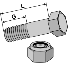 Schraube mit Sicherungsmutter - M8x1 - 10.9 L 30mm