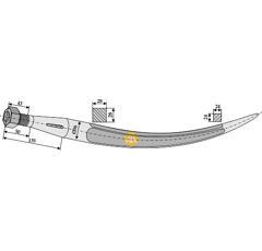 Frontladerzinken 43 mm für ALÖ-Lader gebogen Nachbau  