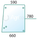 Vitre de porte D/G pour machine agricole CASE IH 1332427C1 adaptable