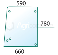 Vitre de porte D/G pour machine agricole CASE IH 1332427C1 adaptable