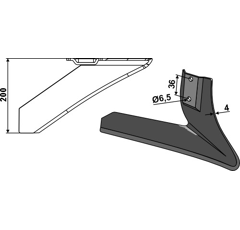 Lame droite 200 mm pour bineuse EINBÖCK 15-171-01 adaptable - BlackSteel©