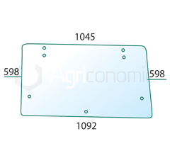 Vitre arrière claire pour tracteur FIAT 5108627 adaptable