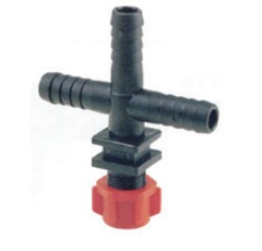 Porte buses Monojet en T avec écrou à vis 3/8'' M pour tuyau souple ∅13 | ARAG