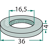 Rondelle 35x4x16,5 pour broyeur KVERNELAND adaptable 