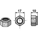 Sicherungsmutter innen M10 x 1,5 für KUHN Nachbau