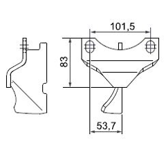 Abstreifer für Packerwalze - rechts 873551350 Pöttinger Original