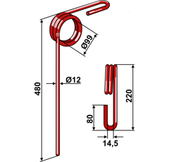 Griffe Ø12mm pour semoir GÜTTLER 72000099 adaptable