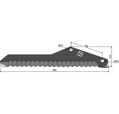 Couteau d'ensilage pour mélangeuse PÖTTINGER 434.010 adaptable - Blacksteel©
