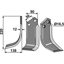 Fräsmesser - links MAS81L Maschio Nachbau
