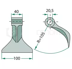 Marteau pour broyeur AGRIMASTER 3000548 adaptable