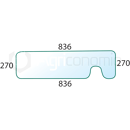 Vitre arrière pour machine agricole CASE IH 1500941C1 adaptable