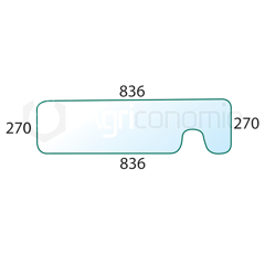 Vitre arrière pour machine agricole CASE IH 1500941C1 adaptable