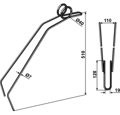 Striegelzinken Ø12mm - 35320001 / 4080000 | Steketee - Nachbau