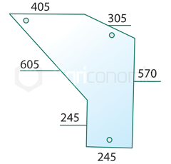 Türscheibe unten für Landmaschine FIAT 9960960 Nachbau