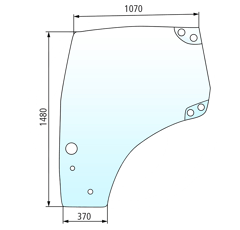 Vitre de porte gauche pour tracteur CASE IH 82027357 adaptable
