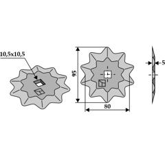 FM-Messer für KVERNELAND SEKOKD1560042 Nachbau