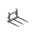 Pic botte frontale ronde 40 mm gris pour attelage FAUCHEUX adaptable