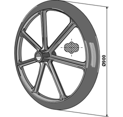 Roue packer Ø 900 - 60 mm pour rouleau adaptable - BlackSteel©