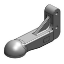 Kugelzugöse Kugel 80 Lochabstand 90 mm, 2-Loch, Schwarz      