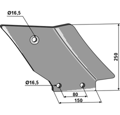 Déflecteur droite pour cultivateur QUIVOGNE SSCO00115 adaptable