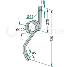 Peigne 720 mm pour semoir adaptable