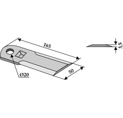 Couteau lisse pour moissonneuse-batteuse CASE IH 1322241C2 adaptable - BlackSteel©