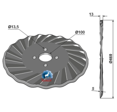 Cuchilla Ø 460 - 135 mm para arado adaptable - BlackSteel©
