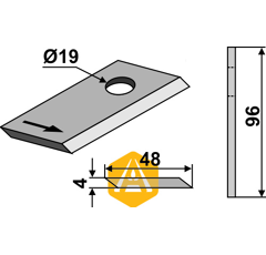 Cuchilla rotativa izquierda para segadora MORRA 16503658 adaptable - BlackSteel©